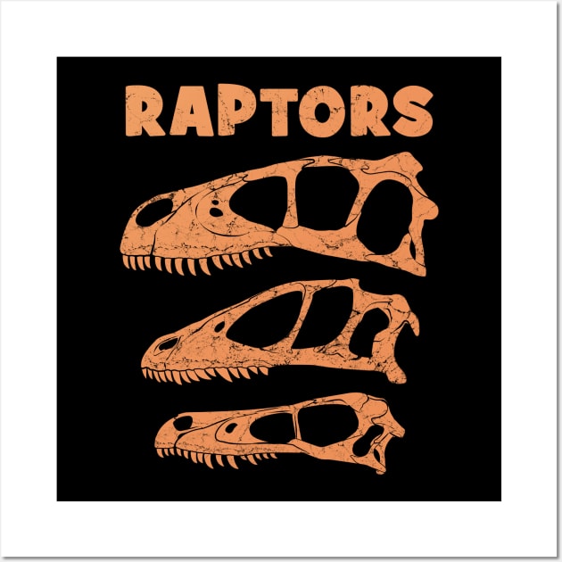 Raptors Utahraptor Deinonychus Velociraptor Wall Art by NicGrayTees